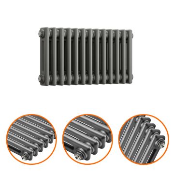 300 x 608mm Anthracite Horizontal Traditional 2 Column Radiator