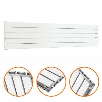 350mm x 1600mm White Double Flat Panel Horizontal / Landscape Radiator