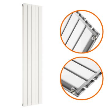 1600 x 350mm White Double Flat Panel Vertical Radiator 