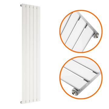 1600 x 350mm White Single Flat Panel Vertical Radiator 