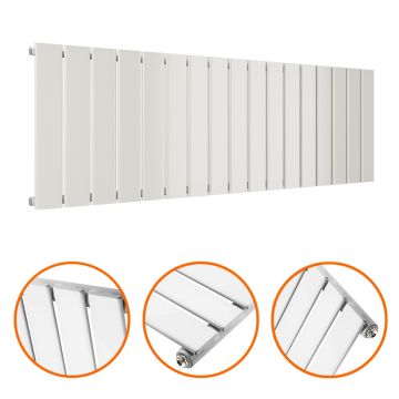 400 x 1190mm White Single Flat Panel Horizontal Radiator 