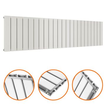 400 x 1610mm White Double Flat Panel Horizontal Radiator