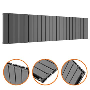 400 x 1610mm Anthracite Double Flat Panel Horizontal Radiator