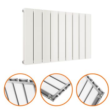 400 x 630mm White Double Flat Panel Horizontal Radiator