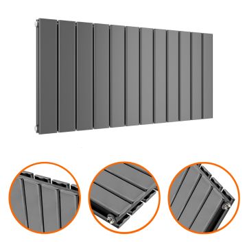 400 x 840mm Anthracite Double Flat Panel Horizontal Radiator 