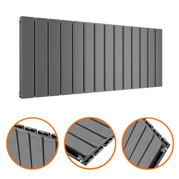 400 x 980mm Anthracite Double Flat Panel Horizontal Radiator 