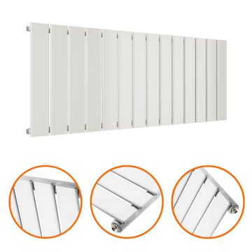 400 x 980mm White Single Flat Panel Horizontal Radiator 