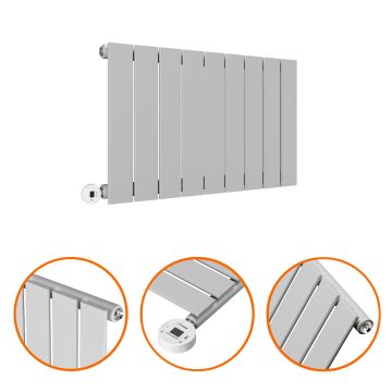 400 x 630mm Electric Feather Grey Single Flat Panel Horizontal Radiator