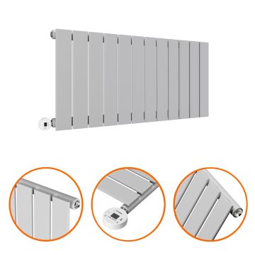 400 x 840mm Electric Feather Grey Single Flat Panel Horizontal Radiator