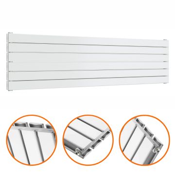 420mm x 1600mm White Double Flat Panel Horizontal / Landscape Radiator