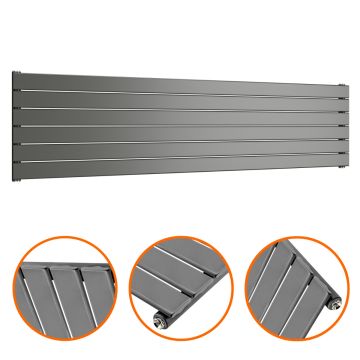 420mm x 1780mm Anthracite Single Flat Panel Horizontal / Landscape Radiator