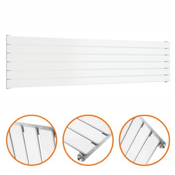 420mm x 1780mm White Single Flat Panel Horizontal / Landscape Radiator