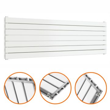 490mm x 1600mm White Double Flat Panel Horizontal / Landscape Radiator