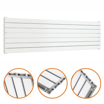 490mm x 1780mm White Double Flat Panel Horizontal / Landscape Radiator