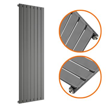 1600 x 490mm Anthracite Single Flat Panel Vertical Radiator 