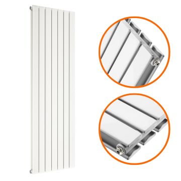 1600 x 490mm White Double Flat Panel Vertical Radiator 