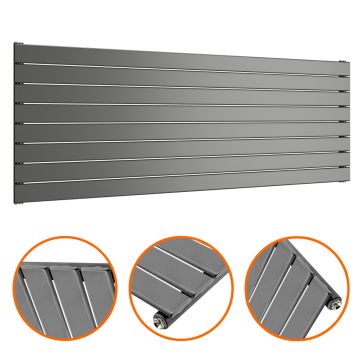 560mm x 1600mm Anthracite Single Flat Panel Horizontal / Landscape Radiator