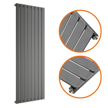 1600 x 560mm Anthracite Single Flat Panel Vertical Radiator 