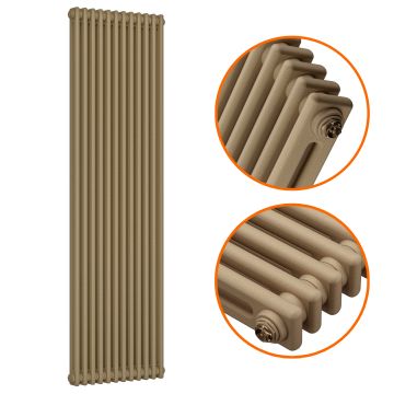 1800 x 560mm Antique Brass Vertical Traditional 2 Column Radiator