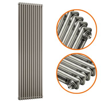 1800 x 560mm Raw Metal Lacquered Vertical Traditional 2 Column Radiator