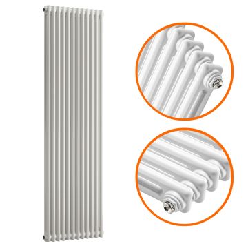 1800 x 560mm White Vertical Traditional 2 Column Radiator