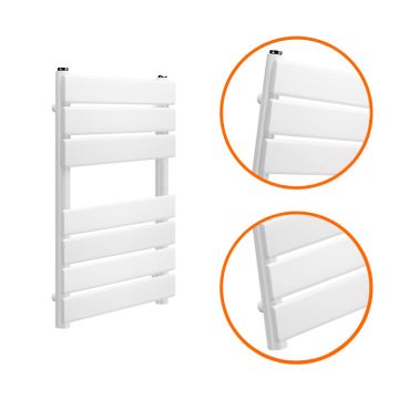 650 x 400mm White Heated Towel Rail, Bathroom Radiator
