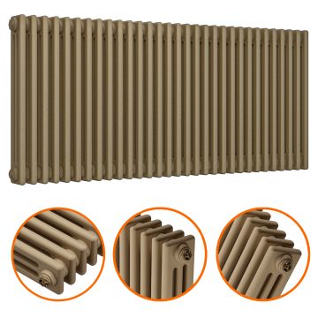 600 x 1508mm Antique Brass Horizontal Traditional 3 Column Radiator
