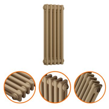 600 x 249mm Antique Brass Horizontal Traditional 2 Column Radiator