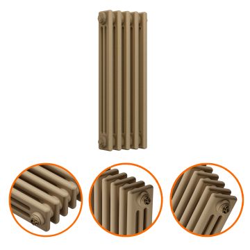 600 x 249mm Antique Brass Horizontal Traditional 3 Column Radiator