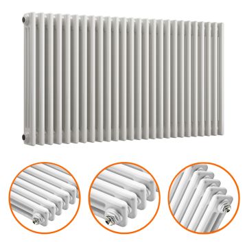 600 x 1193mm White Horizontal Traditional 3 Column Radiator