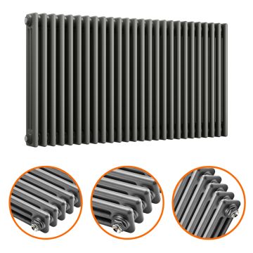 600 x 1193mm Anthracite Horizontal Traditional 3 Column Radiator