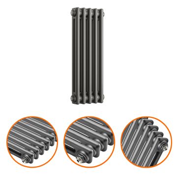 600 x 249mm Anthracite Horizontal Traditional 2 Column Radiator