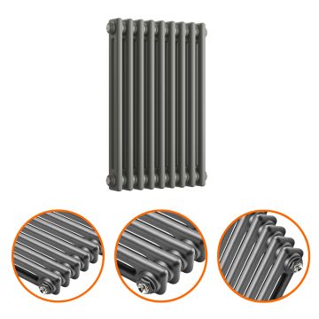 600 x 425mm Anthracite Horizontal Traditional 2 Column Radiator