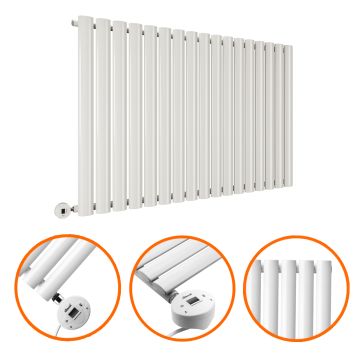 635 x 1000mm Electric White Single Oval Panel Horizontal Radiator