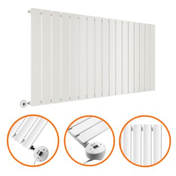 635 x 1190mm Electric White Single Flat Panel Horizontal Radiator