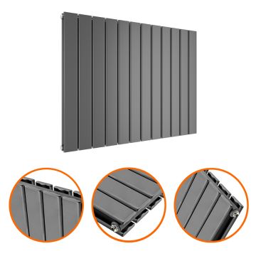 635 x 840mm Anthracite Double Flat Panel Horizontal Radiator 