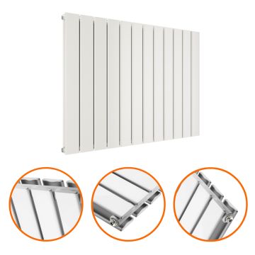 635 x 840mm White Double Flat Panel Horizontal Radiator 