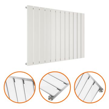 635 x 840mm White Single Flat Panel Horizontal Radiator 