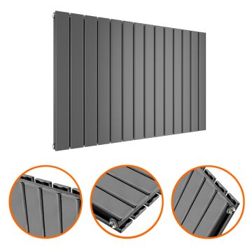 635 x 980mm Anthracite Double Flat Panel Horizontal Radiator 