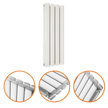 635 x 236mm White Double Oval Tube Horizontal Radiator 