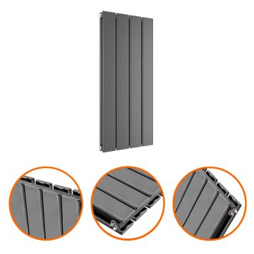 635 x 280mm Anthracite Double Flat Panel Horizontal Radiator 