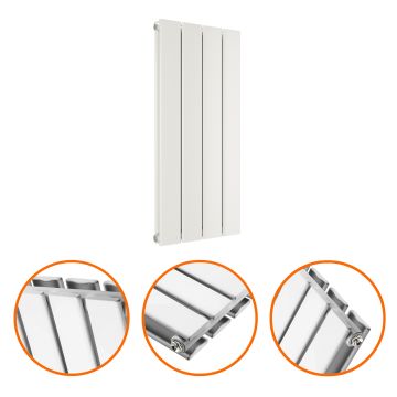 635 x 280mm White Double Flat Panel Horizontal Radiator 