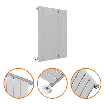 635 x 420mm Electric Feather Grey Single Flat Panel Horizontal Radiator