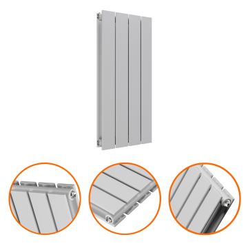 635 x 280mm Feather Grey Double Flat Panel Horizontal Radiator 