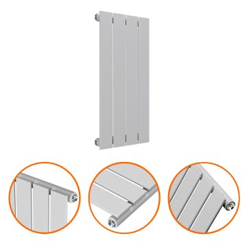 635 x 280mm Feather Grey Single Flat Panel Horizontal Radiator 