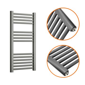 800 x 400mm Straight Anthracite Heated Towel Rail