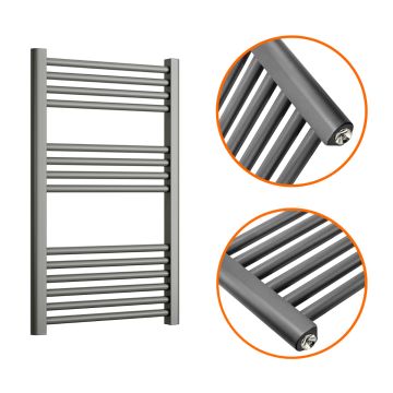 800 x 500mm Straight Anthracite Heated Towel Rail