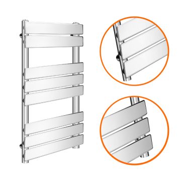 800 x 600mm Flat Panel Chrome Ladder Towel Radiator