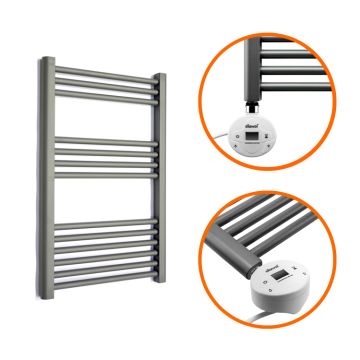800 x 600mm Electric Anthracite Heated Towel Rail