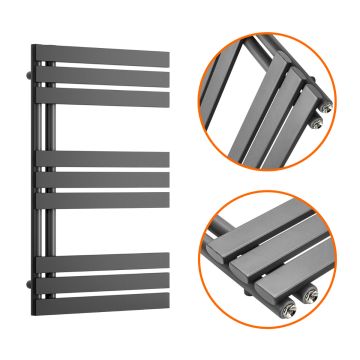 850 x 500mm Anthracite Flat Panel Bathroom Towel Radiator